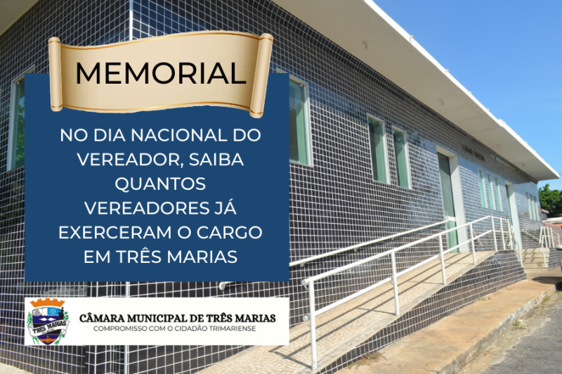 MEMORIAL- No Dia Nacional do Vereador, saiba quantos Vereadores já exerceram o cargo em Três Marias