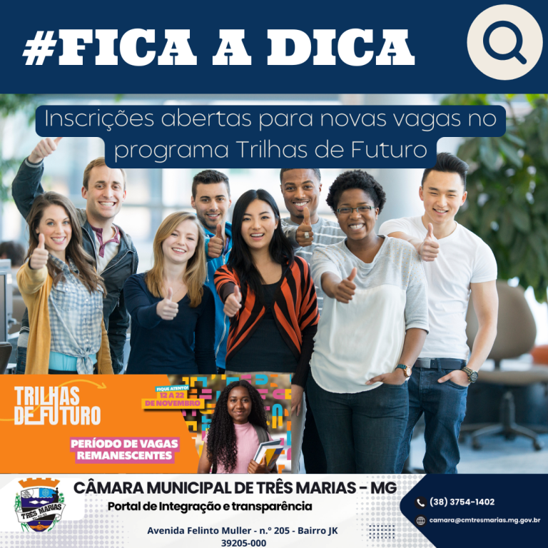 #FICA A DICA: Inscrições abertas para novas vagas do programa Trilhas de Futuro